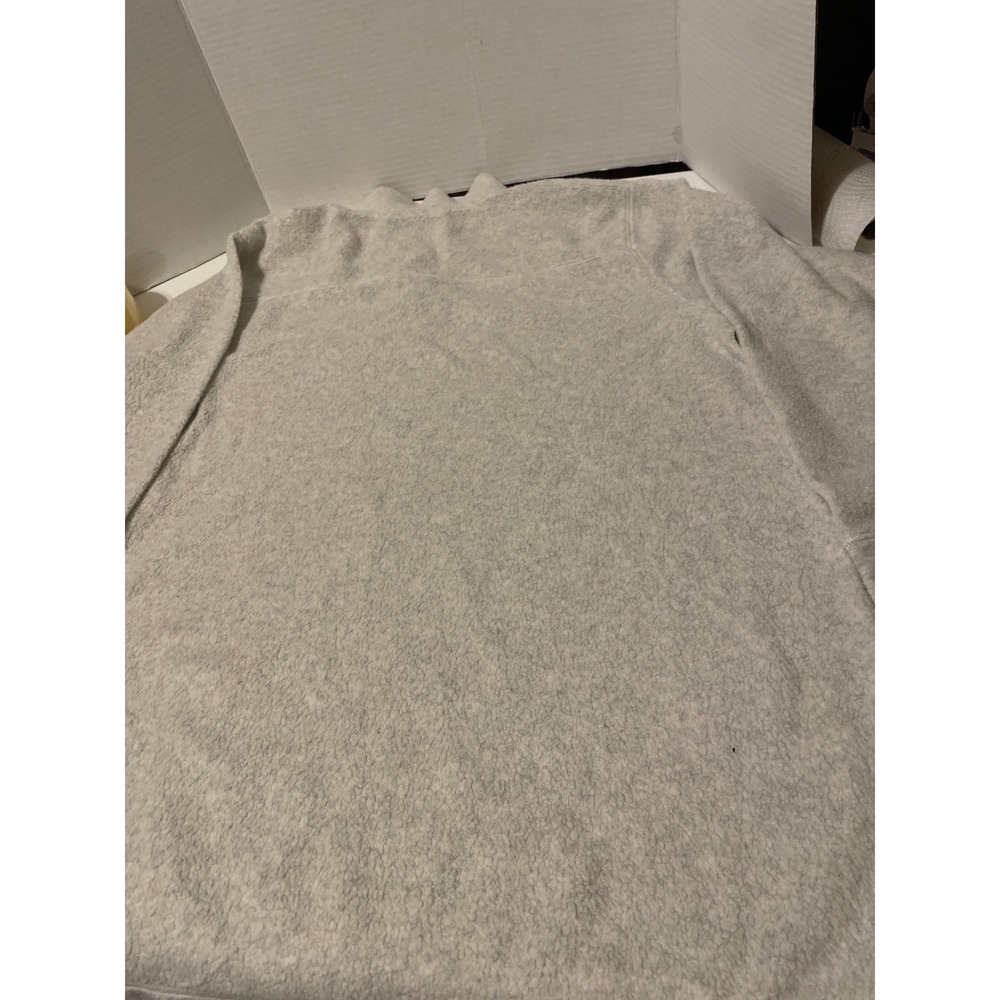 Soft Surroundings Light Gray Boucle Knit Polo Pullover Top 29906 L - Picture 7 of 8